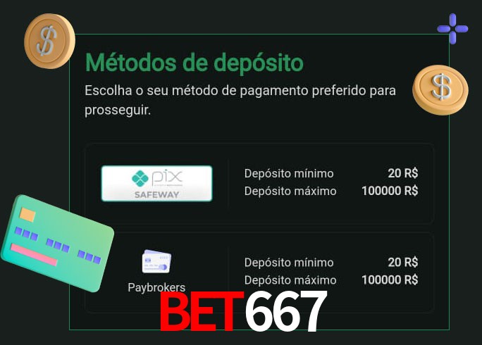 O cassino bet667 oferece uma grande variedade de métodos de pagamento